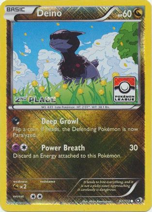 Deino - 97/113 (Pokemon League) [2nd Place]/113  - Reverse Holofoil - Promo