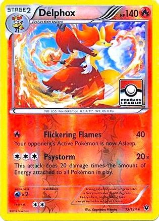 Delphox - 13/124 (Pokemon League)/124 - Reverse Holofoil - Promo