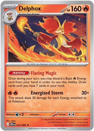 Delphox (Non-Holo) 013/086 - Holo Rare