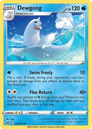 Dewgong 034 - Rare