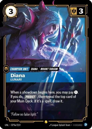 Diana - Lunari (Alternate Art) (079a/219) - Unleashed Foil - Image 3
