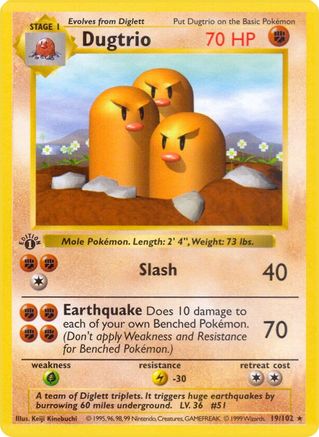 Dugtrio/102 - 1st Edition - Rare
