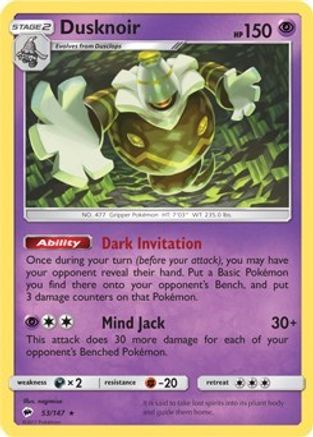 Dusknoir - 53/147 (SM Burning Shadows)/147 - Rare