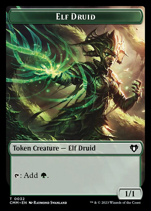 Eldrazi Spawn // Elf Druid Double-Sided Token [Commander Masters Tokens] - Image 2