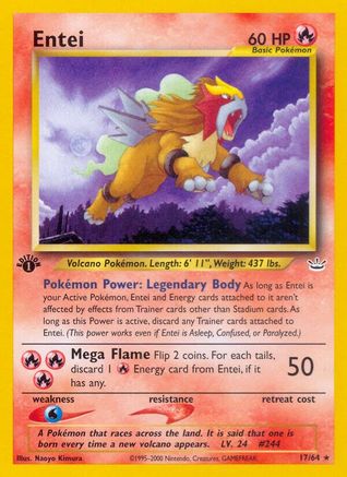 Entei (17) (17) 017 - 1st Edition - Rare
