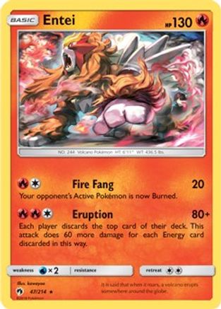 Entei - 47/214 (SM Lost Thunder)/214 - Holofoil - Holo Rare