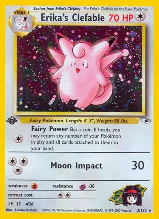 Erika's Clefable 003 - 1st Edition Holofoil - Holo Rare