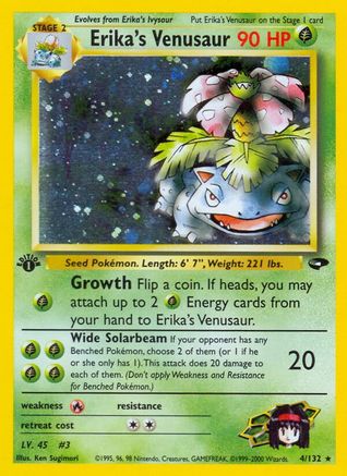 Erika's Venusaur 004 - 1st Edition Holofoil - Holo Rare