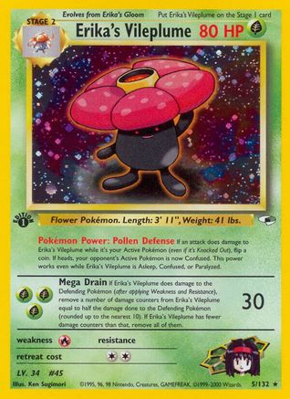 Erika's Vileplume 005 - 1st Edition Holofoil - Holo Rare