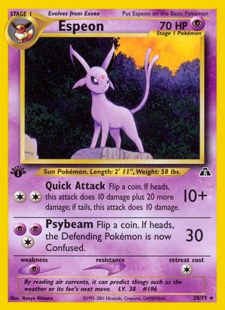 Espeon (20) (20) 020 - 1st Edition - Rare