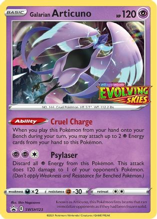 Galarian Articuno (Prerelease) SWSH123 - Holofoil - Promo