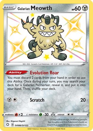Galarian Meowth SV086 - Holofoil - Shiny Holo Rare