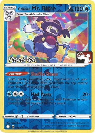 Galarian Mr. Rime (Pokemon League) [Thank You] 036/189  - Reverse Holofoil - Promo