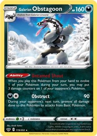 Galarian Obstagoon - 119/202/202 - Rare