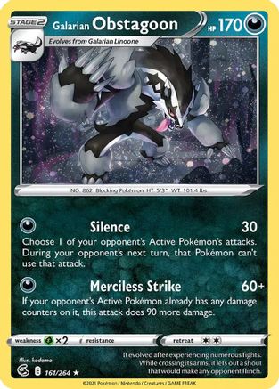 Galarian Obstagoon (Cosmos Holo) 161 - Holofoil - Holo Rare