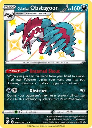 Galarian Obstagoon SV080 - Holofoil - Shiny Holo Rare