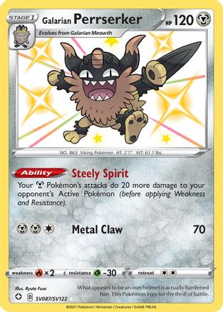 Galarian Perrserker SV087 - Holofoil - Shiny Holo Rare