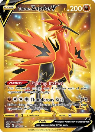 Galarian Zapdos V (Secret) 182 - Holofoil - Secret Rare