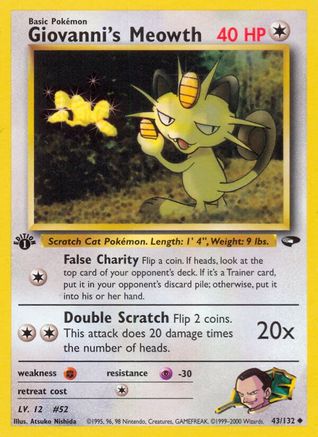 Giovanni's Meowth (43) (43) 043 - 1st Edition - Uncommon