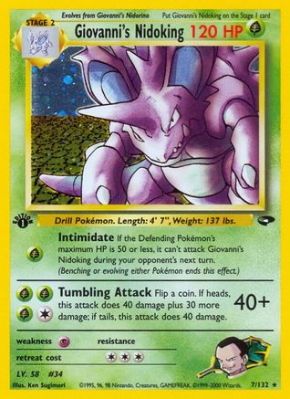 Giovanni's Nidoking 007 - 1st Edition Holofoil - Holo Rare