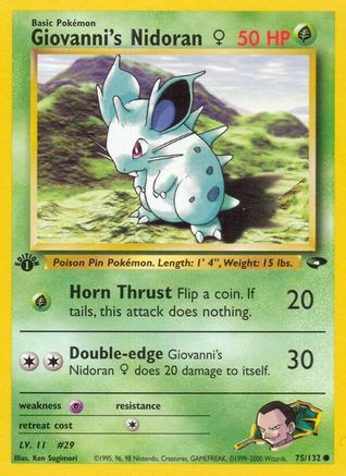 Giovanni's Nidoran F 075 - 1st Edition - Common