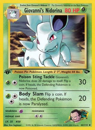 Giovanni's Nidorina 044 - 1st Edition - Uncommon
