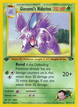 Giovanni's Nidorino 045 - 1st Edition - Uncommon