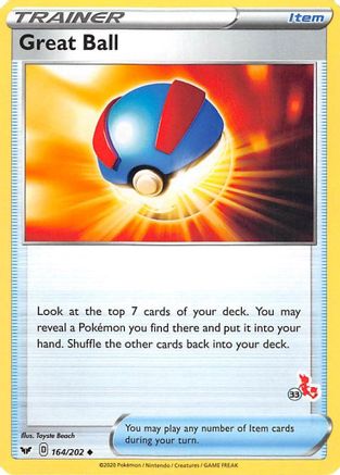 Great Ball - 164/202 (#33 Cinderace Stamped)/202 - Promo