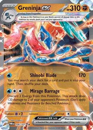 Greninja ex 106/167  - Holofoil - Double Rare
