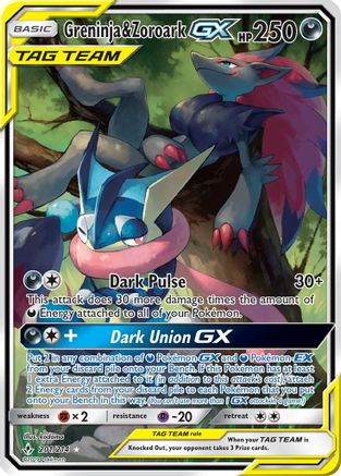 Greninja & Zoroark GX (201) (Alternate Full Art)/214 - Holofoil - Ultra Rare