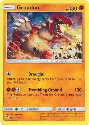 Groudon - 113/236 (Cracked Ice Holo)/236 - Holofoil - Holo Rare