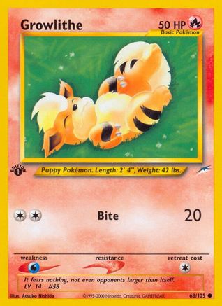 Growlithe 068 - 1st Edition - Common
