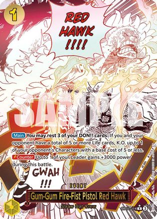 Gum-Gum Fire-Fist Pistol Red Hawk (Alternate Art) (OP11-114) - Rare