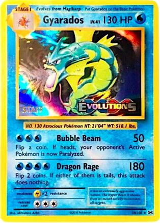 Gyarados - 34/108 (Prerelease) [Staff]/108  - Holofoil - Promo