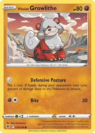 Hisuian Growlithe (Cosmos Holo) 070/189 - Holofoil - Promo