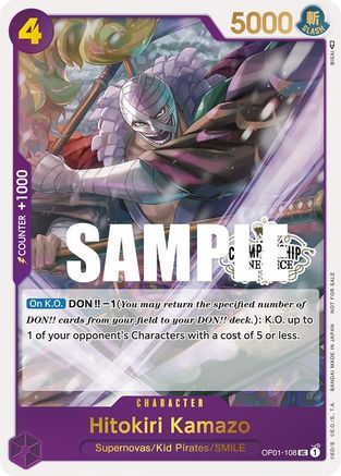 Hitokiri Kamazo (Store Championship Participation Pack) (OP01-108) - Promo