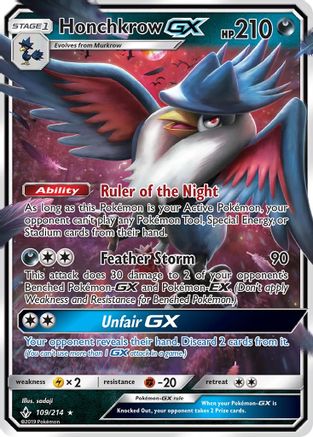 Honchkrow GX 109 - Holofoil - Ultra Rare