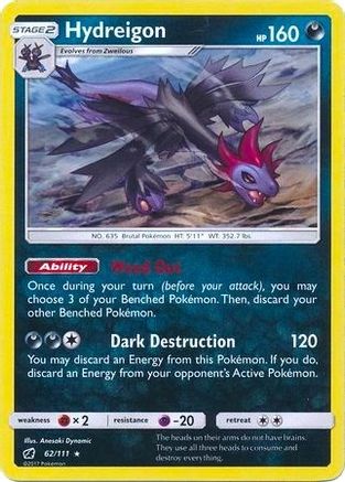 Hydreigon - 62/111 (Cracked Ice Holo)/111 - Holofoil - Holo Rare