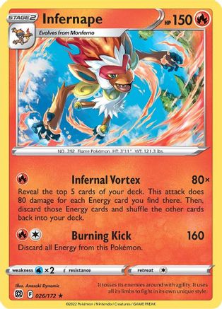 Infernape 026 - Holofoil - Holo Rare