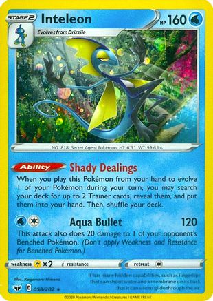 Inteleon (Cosmos Holo) 058/202 - Holofoil - Promo