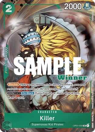 Killer (CS 2023 Top Players Pack) [Winner] (OP01-039) - Uncommon