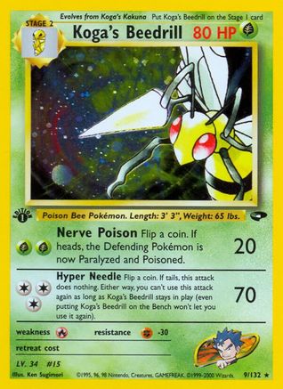 Koga's Beedrill 009 - 1st Edition Holofoil - Holo Rare