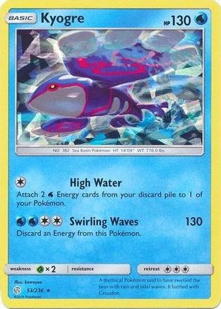 Kyogre - 53/236 (Cracked Ice Holo)/236 - Holofoil - Holo Rare