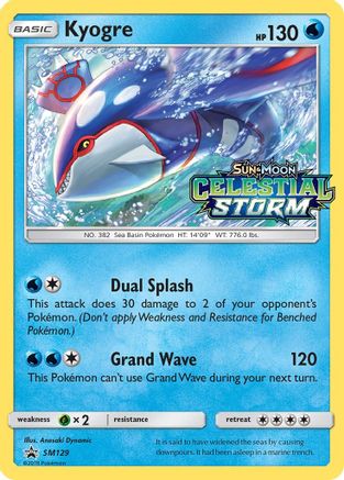 Kyogre - SM129 (Prerelease) - Holofoil - Promo