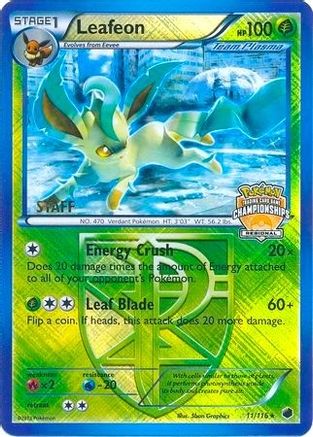 Leafeon - 11/116 (Regional Championships) [Staff]/116  - Reverse Holofoil - Promo