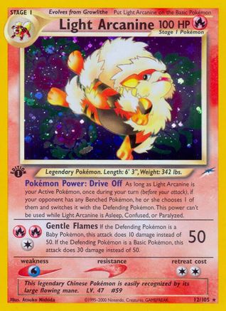 Light Arcanine - 1st Edition Holofoil - Holo Rare