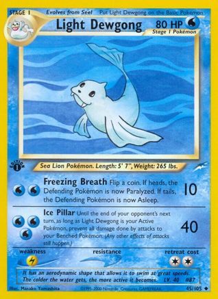 Light Dewgong 045 - 1st Edition - Uncommon