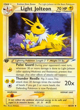 Light Jolteon 048 - 1st Edition - Uncommon