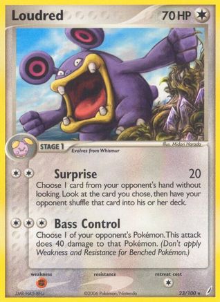 Loudred 023/100 - Reverse Holofoil - Rare