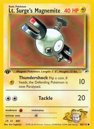 Lt. Surge's Magnemite (80) (80) 080 - 1st Edition - Common